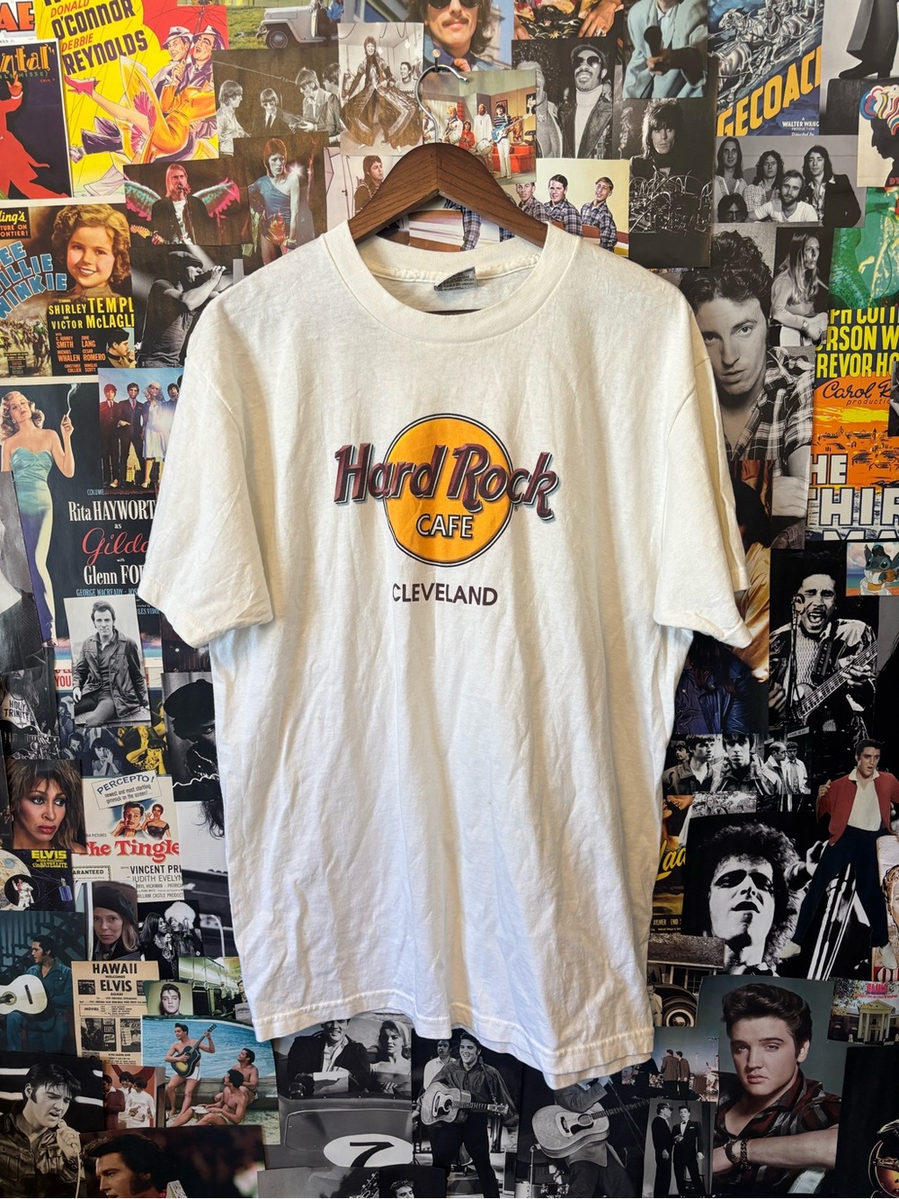 Hard Rock Cafe White T‑Shirt with Yellow & Red Logo - Cleveland